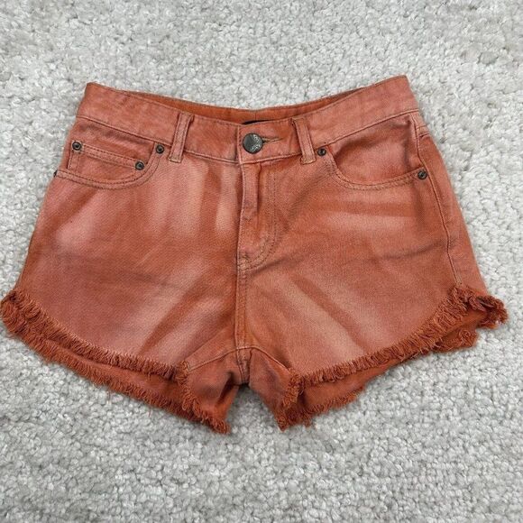 Free People Copper Orange Raw Hem Short - Picture 2 of 9